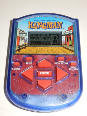 Milton Bradley 1995 Electronic Handheld Hangman Pocket Sized Game
