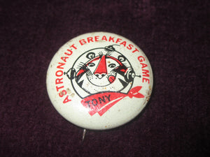 Tony the Tiger Kellogg's Pinback Astronaut Breakfast Game Pin