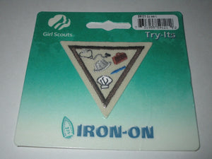 Girl Scout Brownie Iron On Badge ~ Careers #59121 SEALED