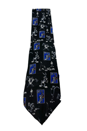 Looney Tunes 1997 Stamp Collection Grey Medley Bugs Bunny Taz Novelty Necktie