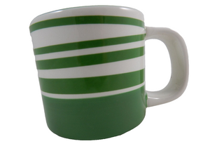 Starbucks 2007 Green Stripes w/Flowers Inside 13oz Coffee Mug