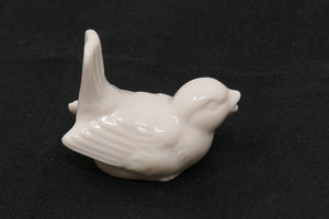 Porcelain White Glazed Bird Figurine Made Japan