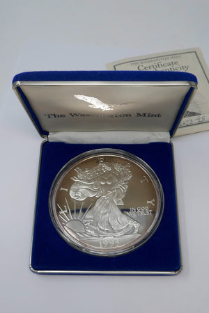 Washington Mint 1995 Giant Half Pound Liberty Eagle .999 Fine Silver Coin w/COA