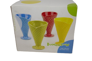 I Godinger Co Home Essentials Waffle Ice Cream Cone Dishes Set Of 4