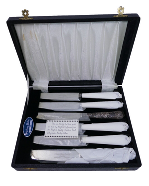 Harrison Brothers Sheffield Silver Handled Queens Pattern Butter Tea Knives