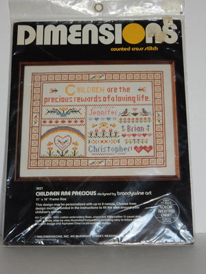 Dimensions 1980 Children Are Precious Counted Cross Stitch Kit #3021 SEALED