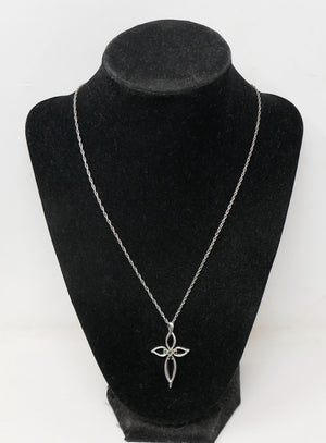 Lenox 925 Sterling Silver Cross Gemstone Pendant 20" Chain Necklace