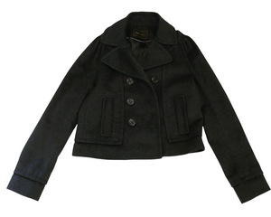 BCBG Maxazaria Charcoal Peacoat Double Breasted Blazer Wool Coat Size S