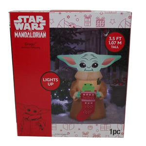 Gemmy Disney Star Wars Mandalorian Grogu Baby Yoda Christmas Inflatable