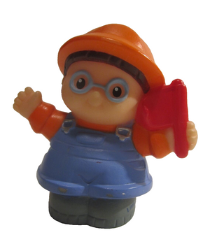 Mattel 2002 Fisher Price Little People Construction Worker w/Hard Hat
