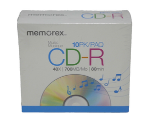 Memorex CD-R Music 10PK 40x 700MB/Mo 80min SEALED