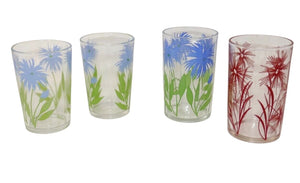 Kraft Foods Swanky Swigs Glasses Juice Glass Blue & Red Cornflower