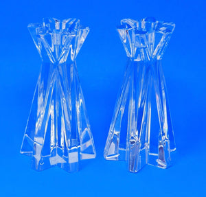 Lenox Ovations Starfire Crystal Candlesticks Candle Holders #6086797