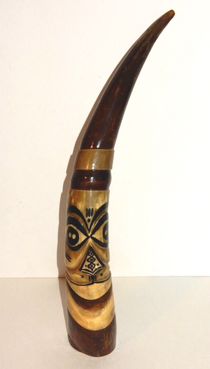 Rufisque Senegal Decorated Cow Horn RARE