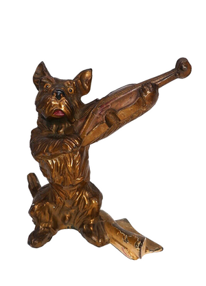 K & O Kronheimer Oldenbush Co Scotty Dog with Violin Figure RARE