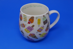 Pfaltzgraff Sentiment Mugs Ice Pops Ice Cream Novelty Mug Bring on the Sprinkles