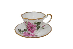 Salisbury Bone China Tea Cup & Saucer - Pink Flowers