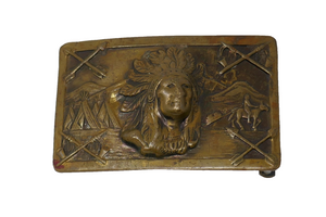 Robbins Co George Thoresen Western Native American Indian Chief Belt Buckle
