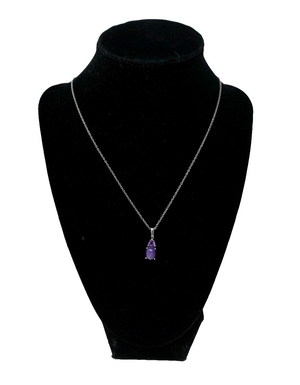 Amethyst & Charlotte Gemstone 925 Silver Pendant w/Chain