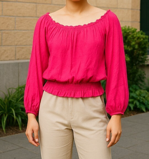 Curations Peasant Top with Elastic Bottom Size M