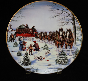Budweiser Limited Edition Clydesdales Plate The Seasons Best by Susan Sampson
