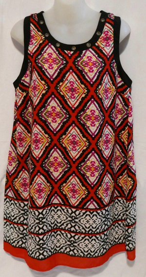 Sequin Hearts Aztec Pattern Grommet Dress Size M