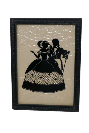 The Minuet Framed Reverse Painted Silhouette Picture