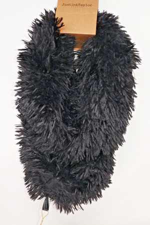 Justin & Taylor Women's Faux Fur Black Infinity Scarf NWT