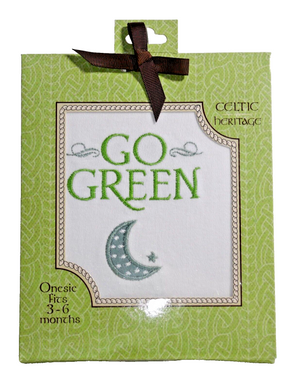Celtic Heritage Infant 3-6 Months Go Green Embroidered Moon Bodysuit One Piece