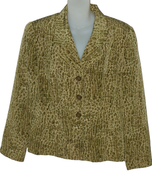 Kasper A.S.L. Dress Snake Skin Print Long Sleeve Notch Blazer Size 12