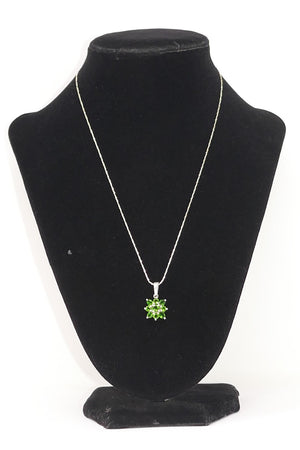 STS 925 Sterling Silver Gemstone Pendant & 17" Chain Necklace