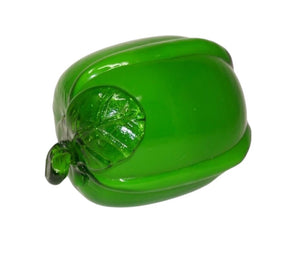 Hand Blown Art Glass Green Bell Pepper Vegetable Glass Paperweight Decor