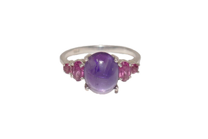 925 Sterling Silver Amethyst Ring Size 7