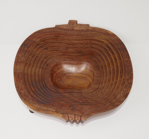 Hand Crafted Apple Shaped Collapsible Folding Wooden Fruit Vegetable Basket
