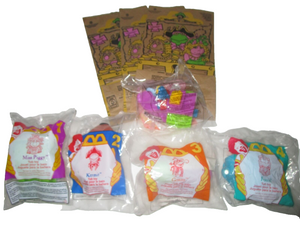 McDonald's 1995 Muppets Tub Toy Figures ~ Complete set of 4 + Extras NEW