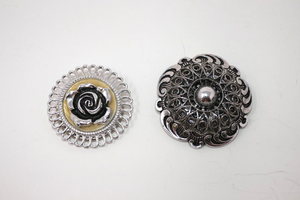 Filigree Floral Scarf Silver Tone Scarf Holder Pin Clip West Germany