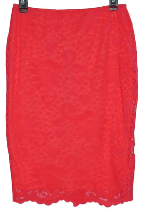 Lily White Hot Pink Lace Straight Skirt Size M