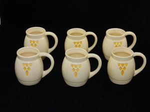Robinson Ransbottom Pottery Co RRPCO Roseville Cream & Yellow Mugs Cups RARE