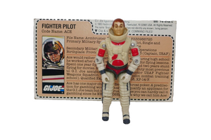 Hasbro 1983 GI Joe Ace v1 Fighter Pilot Loose Action Figure with File Card