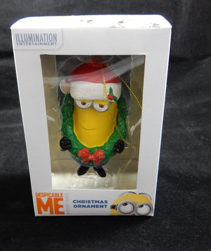 Kurt Adler 2016 Despicable Me Minion 4" Dave With Wreath Christmas Ornament NEW