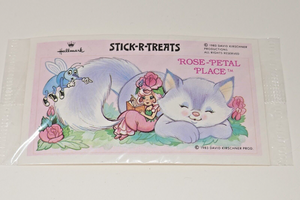 Hallmark 1983 Vintage Stick R Treats Rose Petal Place 80s Sticker TV Cartoon