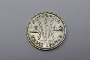 Australia 1940 George VI 3 Pence Silver Coin