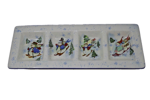 Homegoods Certified International Susan Winget Snowman Serving Tray