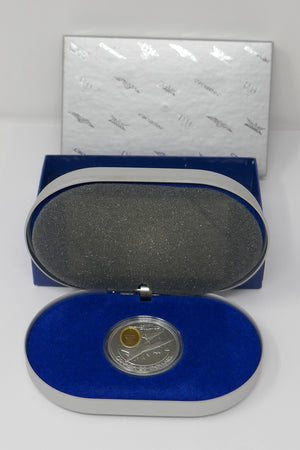 Canadian 1996 $20 CF 105 Avro Arrow 1oz Sterling Silver With Gold Cameo Coin