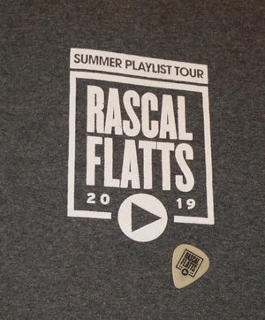 Rascal Flatts Summer Playlist Tour 2019 Local Crew XL T-Shirt with Guitar Pick