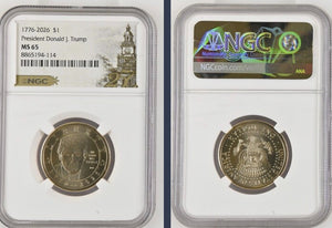 U.S Mint 1776-2026 President Donald J. Trump $1 Dollar Golden Coin - NGC MS65