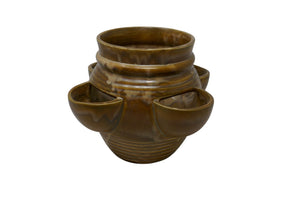 McCoy Pottery Brown Planter #3022 USA Strawberry Herb Cactus Succulents