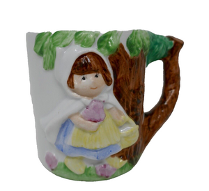 J.S.N.Y. Jeffrey Snyder Red Riding Hood 3D Embossed Raised Ceramic Cup Mug