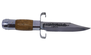J. Bowie 9" Knife Wooden Handle Fixed Blade