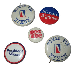 Richard Nixon & Spiro Agnew Political Presidential Buttons ~ Set of 5